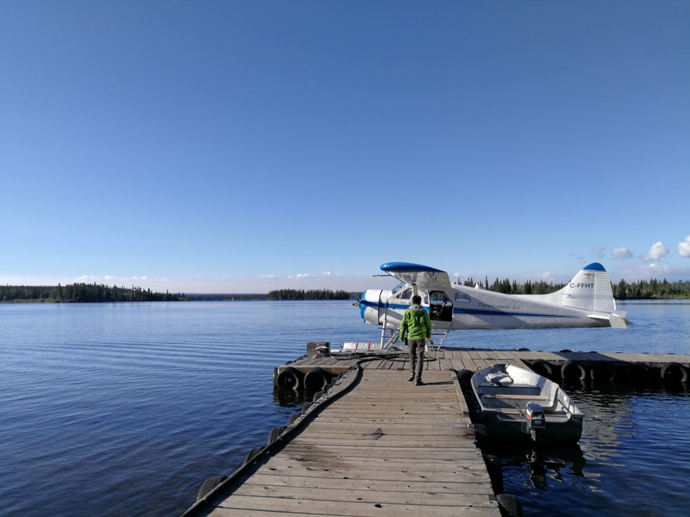 The dock and the Tweedsmuir Air's floatplane