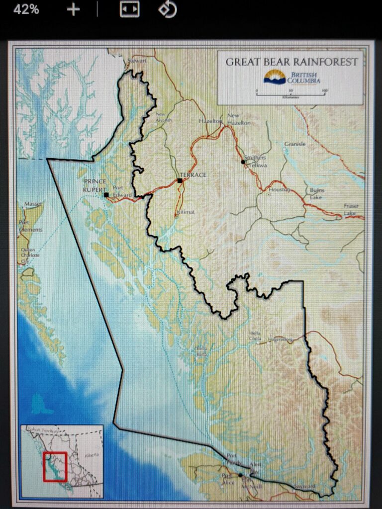 The map of Great Bear Rainforest