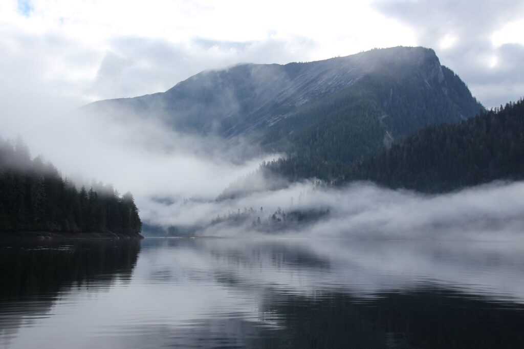 thick fogs covered the Khutzeymateen Inlet